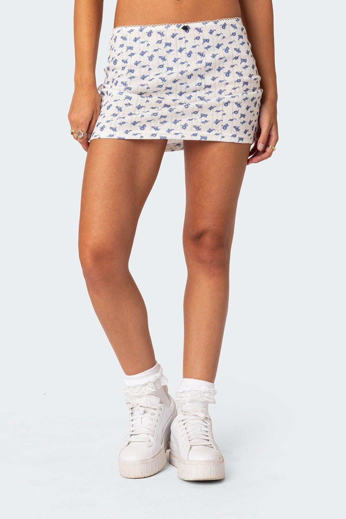 Sinclair Printed Pointelle Mini Skirt Product Image