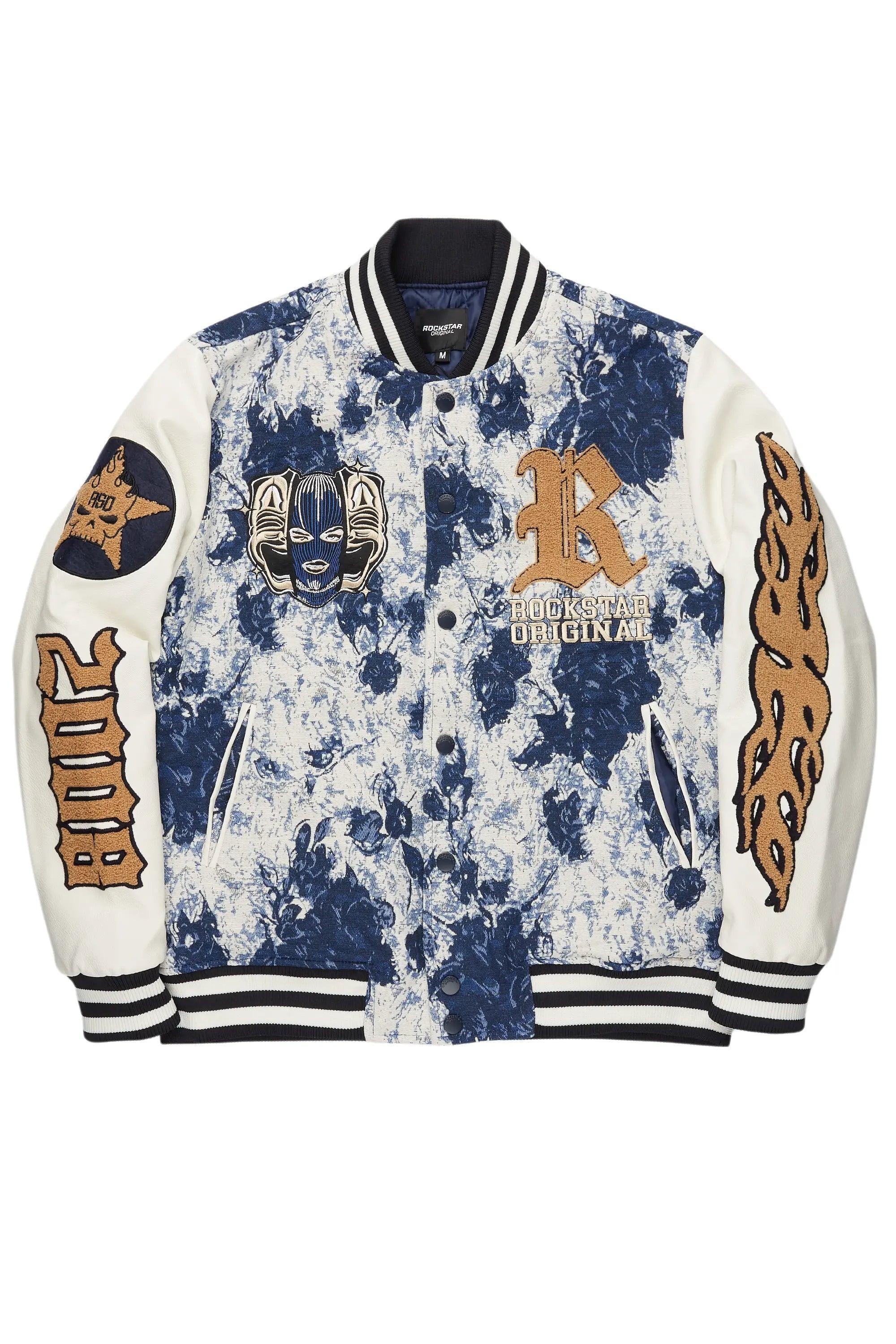 Doron Blue Tapestry Varsity Jacket Male Product Image