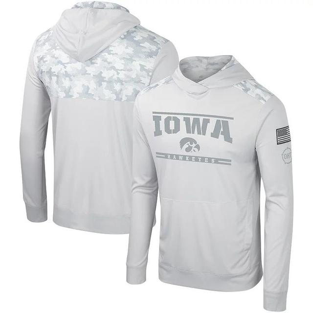 Mens Colosseum Gray Iowa Hawkeyes OHT Military Appreciation Long Sleeve Hoodie T-Shirt Product Image