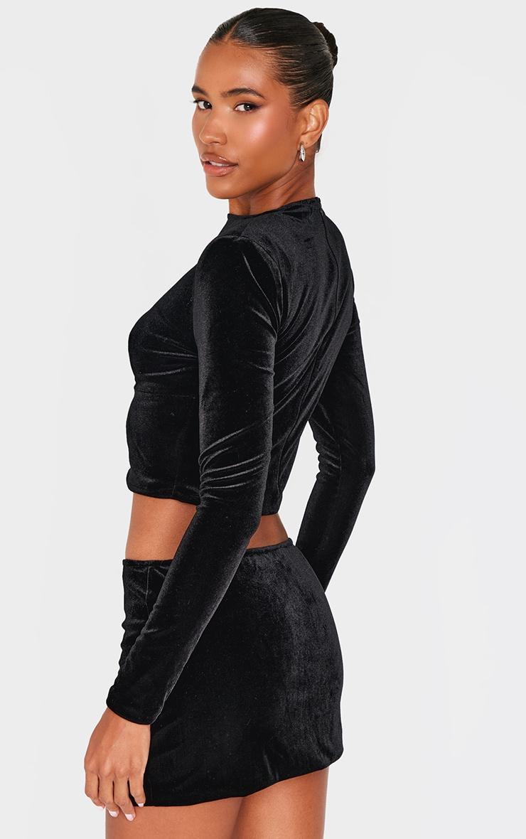 Black Velvet  Long Sleeve Long Top Product Image