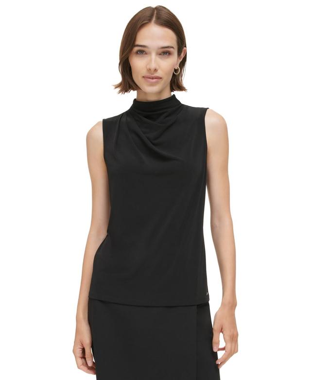 Calvin Klein Womens Mock-Neck Sleeveless Top Product Image