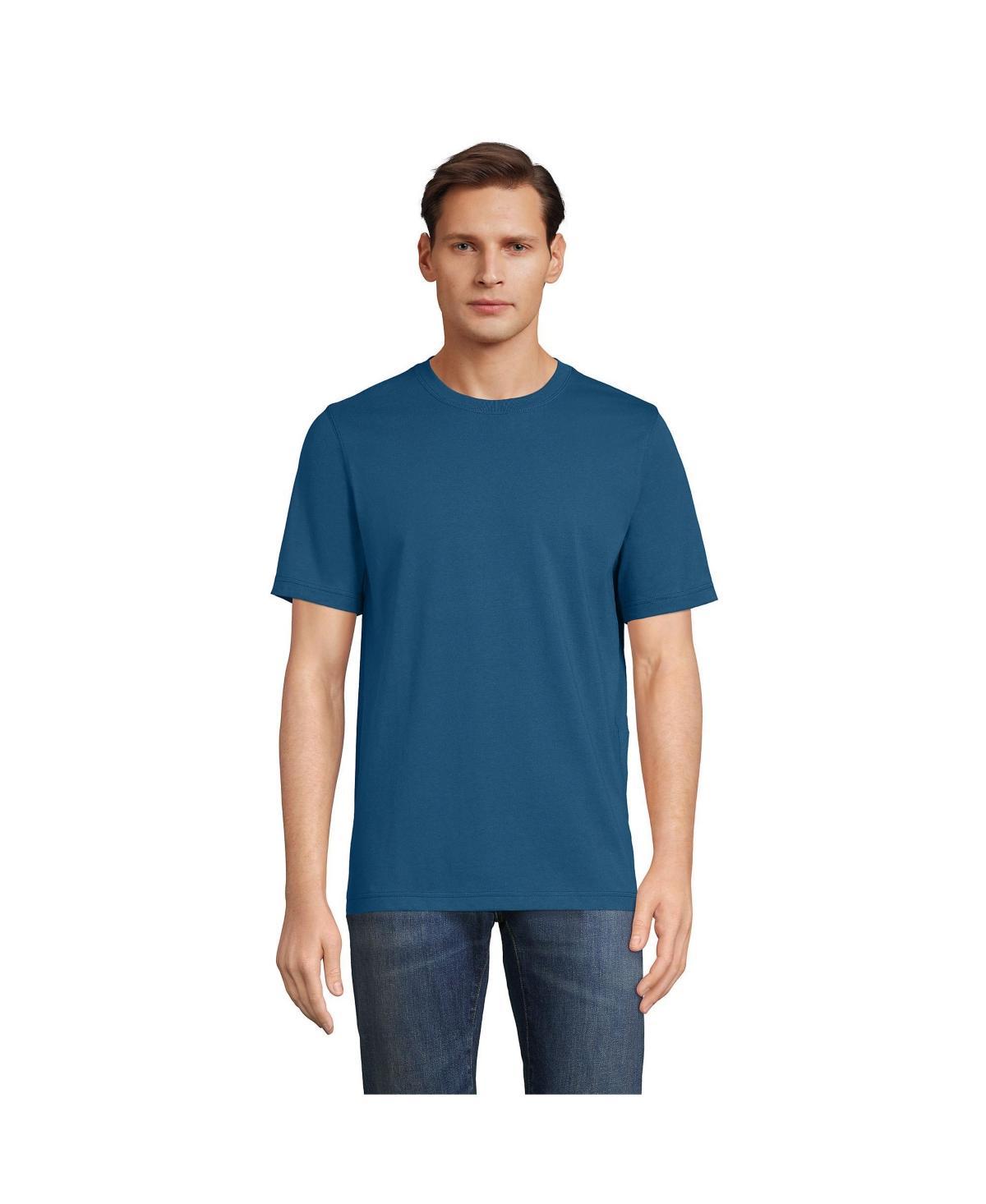 Mens Lands End Super-T Short Sleeve T-Shirt Bermuda Blue Grey Product Image