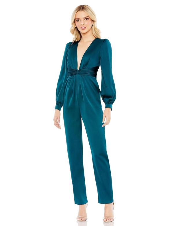 Womens Ieena Satin Long-Sleeve Jumpsuit Product Image