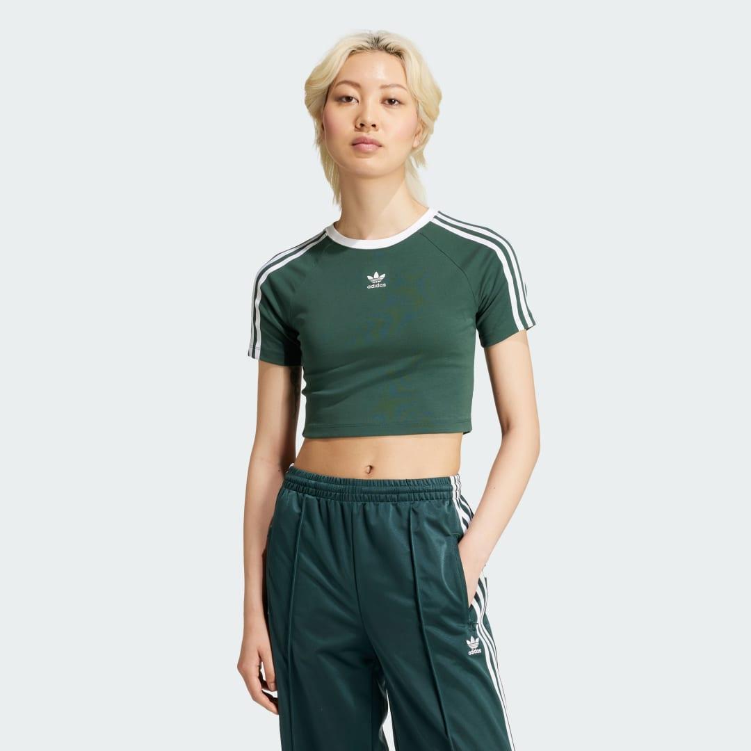 adidas 3-Stripes Baby Tee White L Womens Product Image