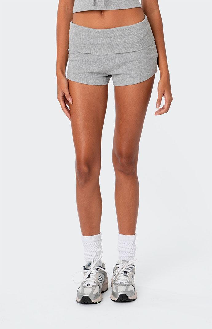 Edikted Women's Lizzy Foldover Waffle Shorts Product Image