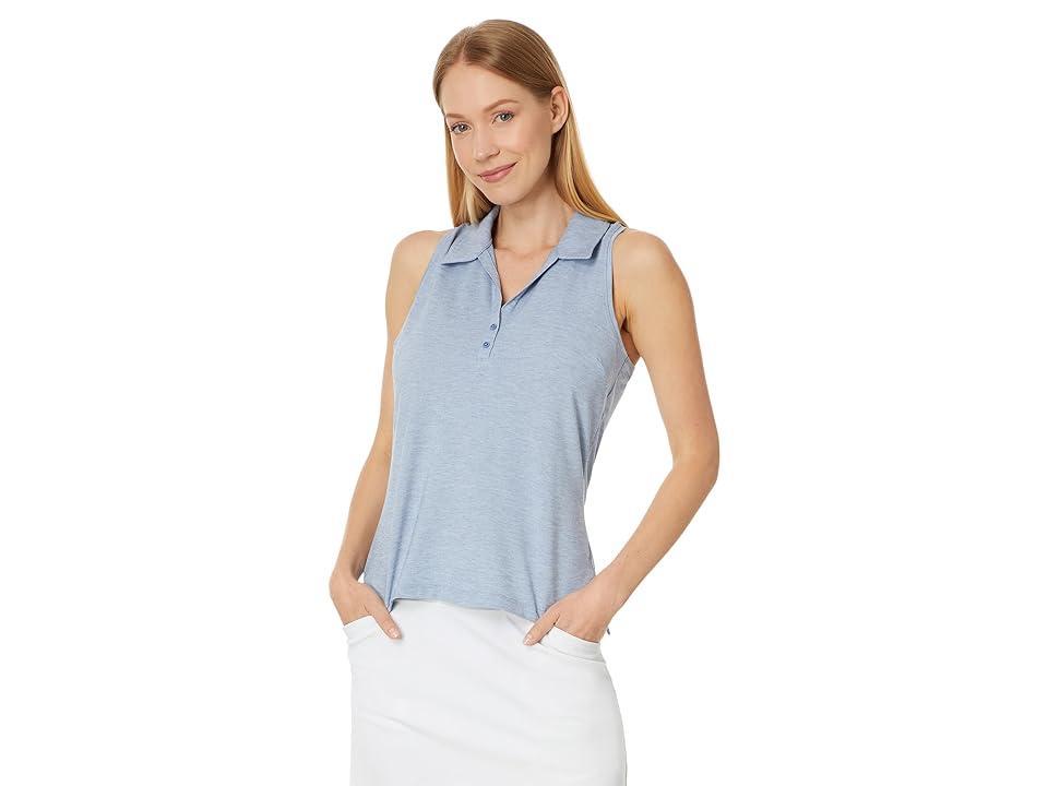 TravisMathew Featherweight Active Sleeveless Polo (Heather Moonlight ) Women's Clothing Product Image