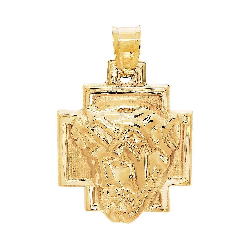 Everlasting Gold 10k Gold Christ Head Charm, Mens Product Image