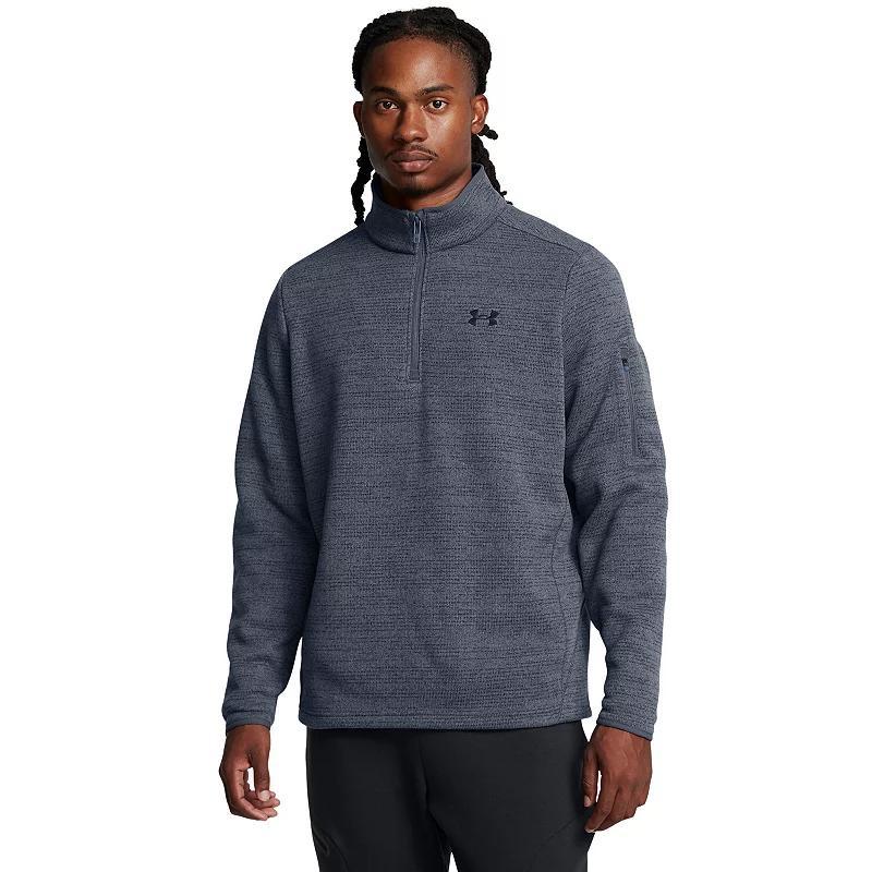 Mens Under Armour Specialist Quarter Zip Sweater Green Product Image