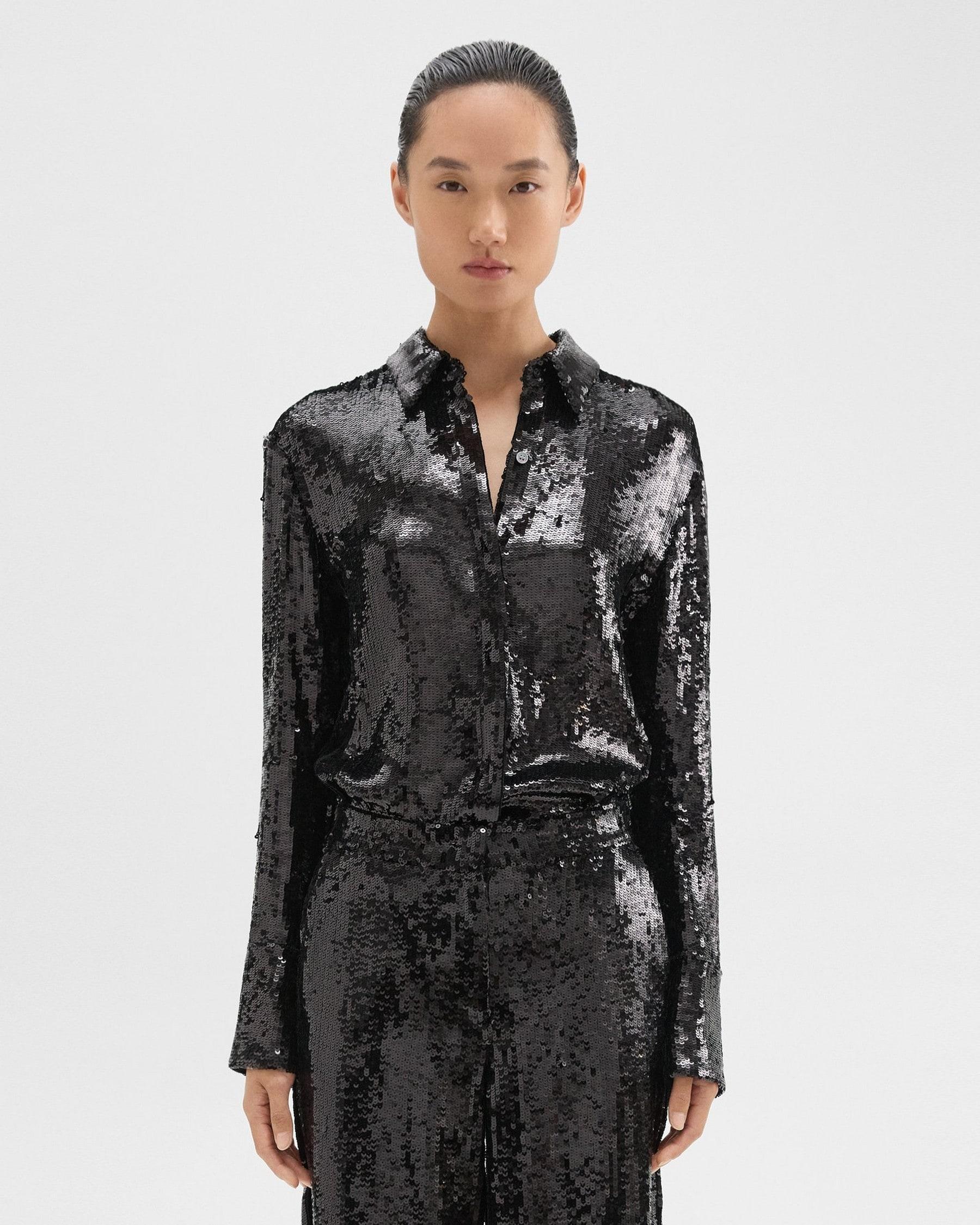 Slim Shirt in Recycled Sequins Product Image