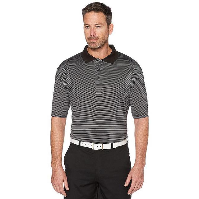 Mens Grand Slam Off Course Championship Striped Golf Polo Black Product Image