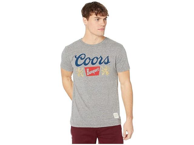 The Original Retro Brand Vintage Tri-Blend Short Sleeve Coors Banquet Tee (Streaky Grey) Men's T Shirt Product Image