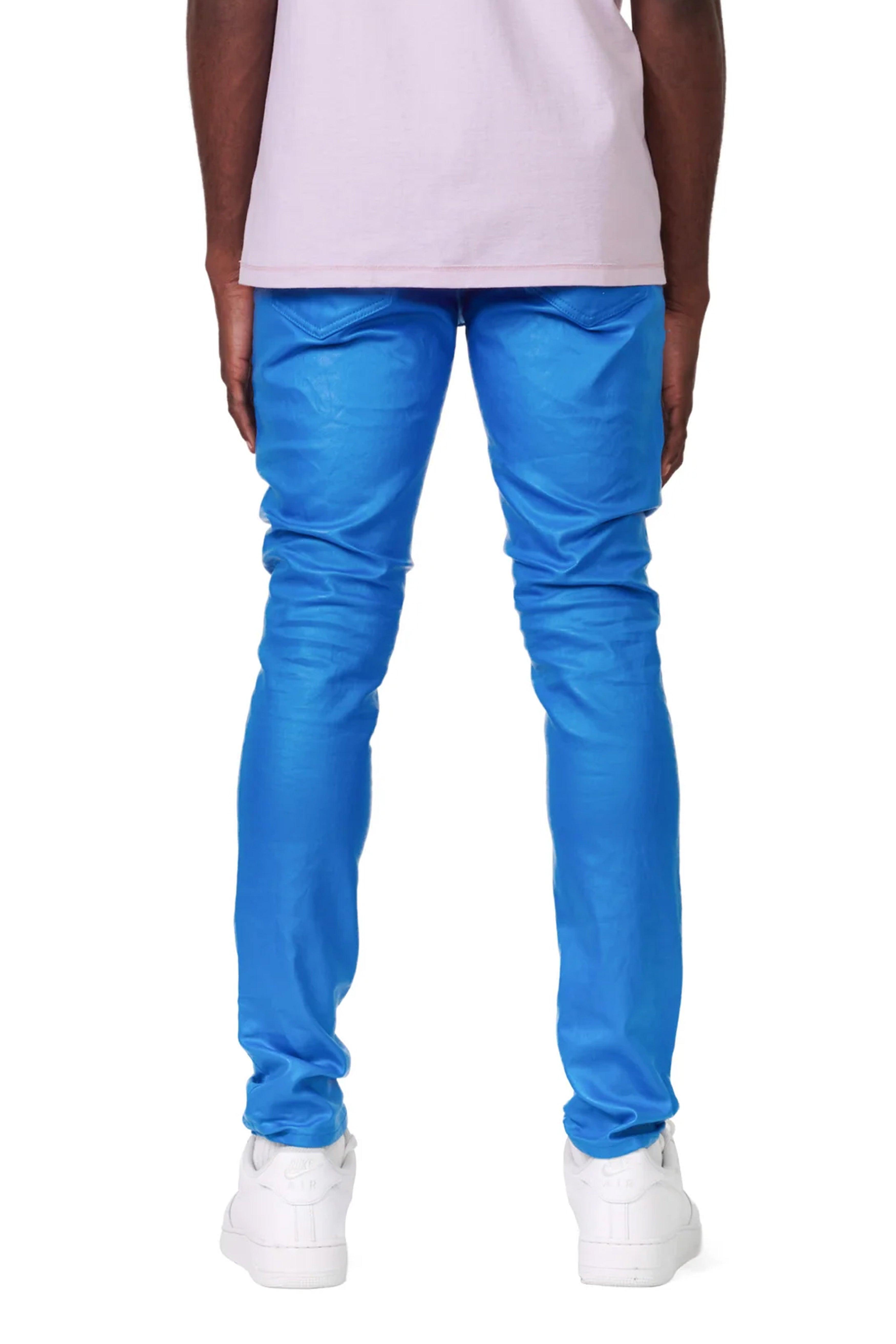 P001 LOW RISE SKINNY JEAN - Patent Film Blue Male Product Image