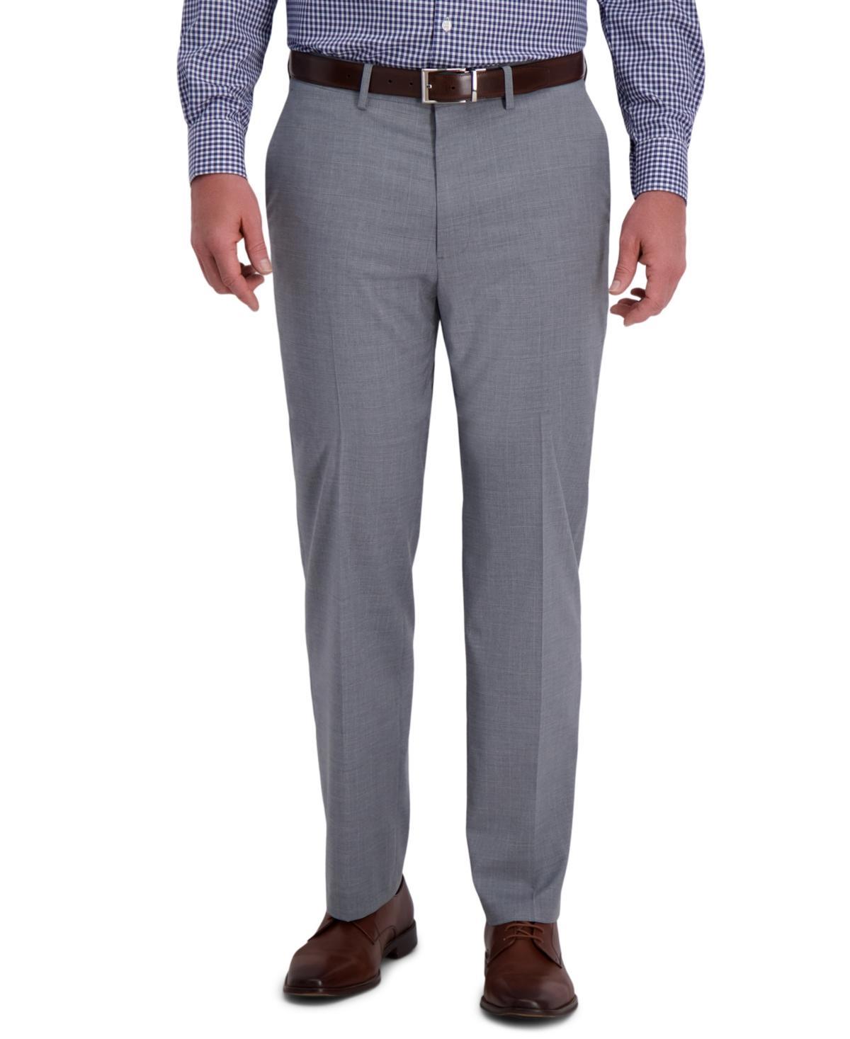 J.m. Haggar Mens Classic-Fit 4-Way Stretch Textured Plaid Performance Dress Pants Product Image