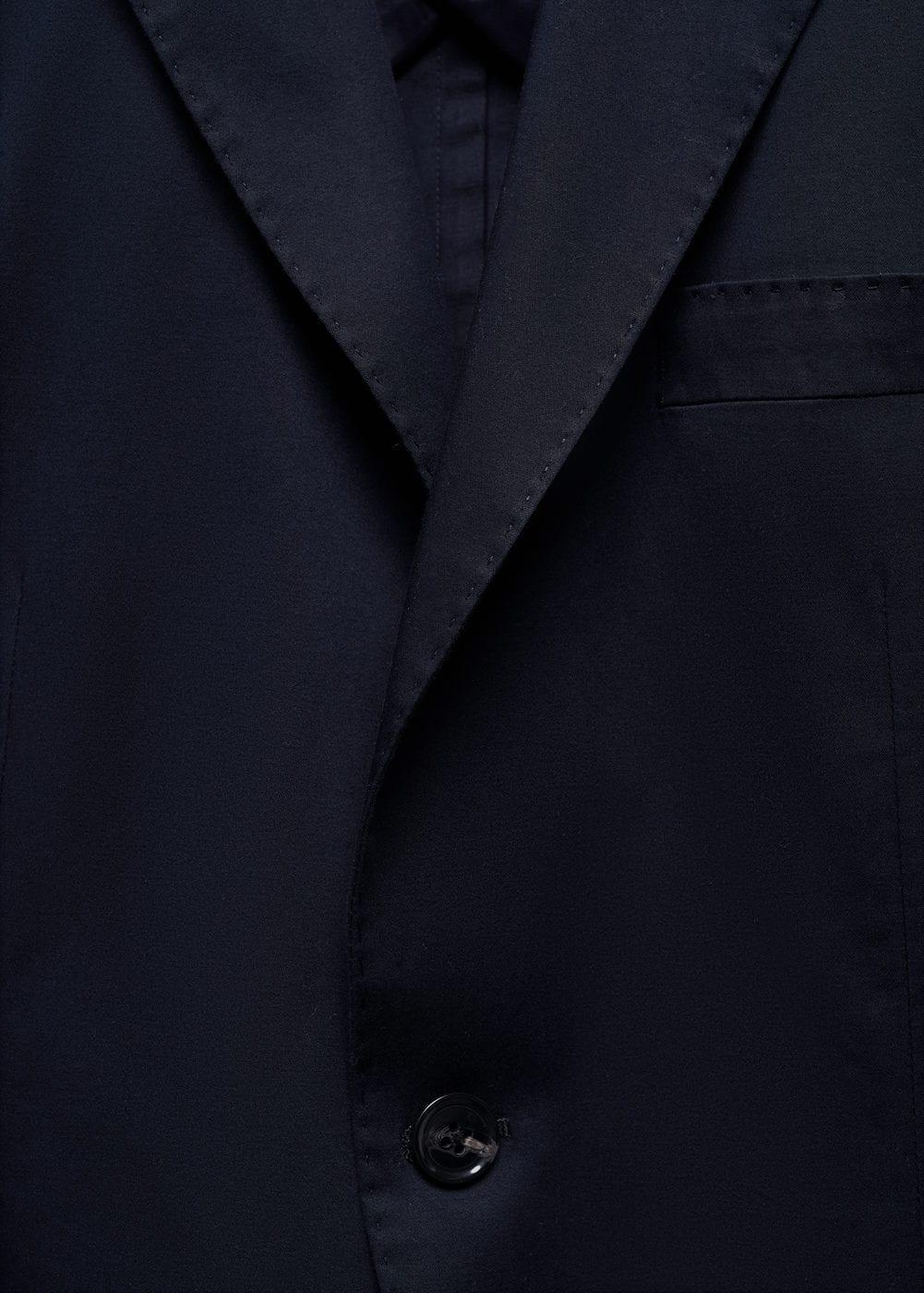 MANGO MAN - Slim fit cotton blazer dark navyMen Product Image