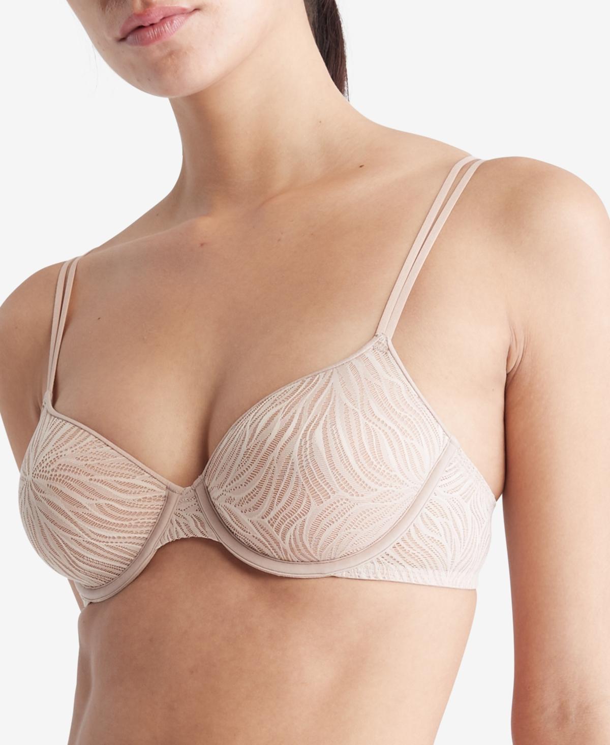 Calvin Klein Women's Sheer Marquisette Lace Lightly Lined Demi Bra - Brown - 34D Product Image