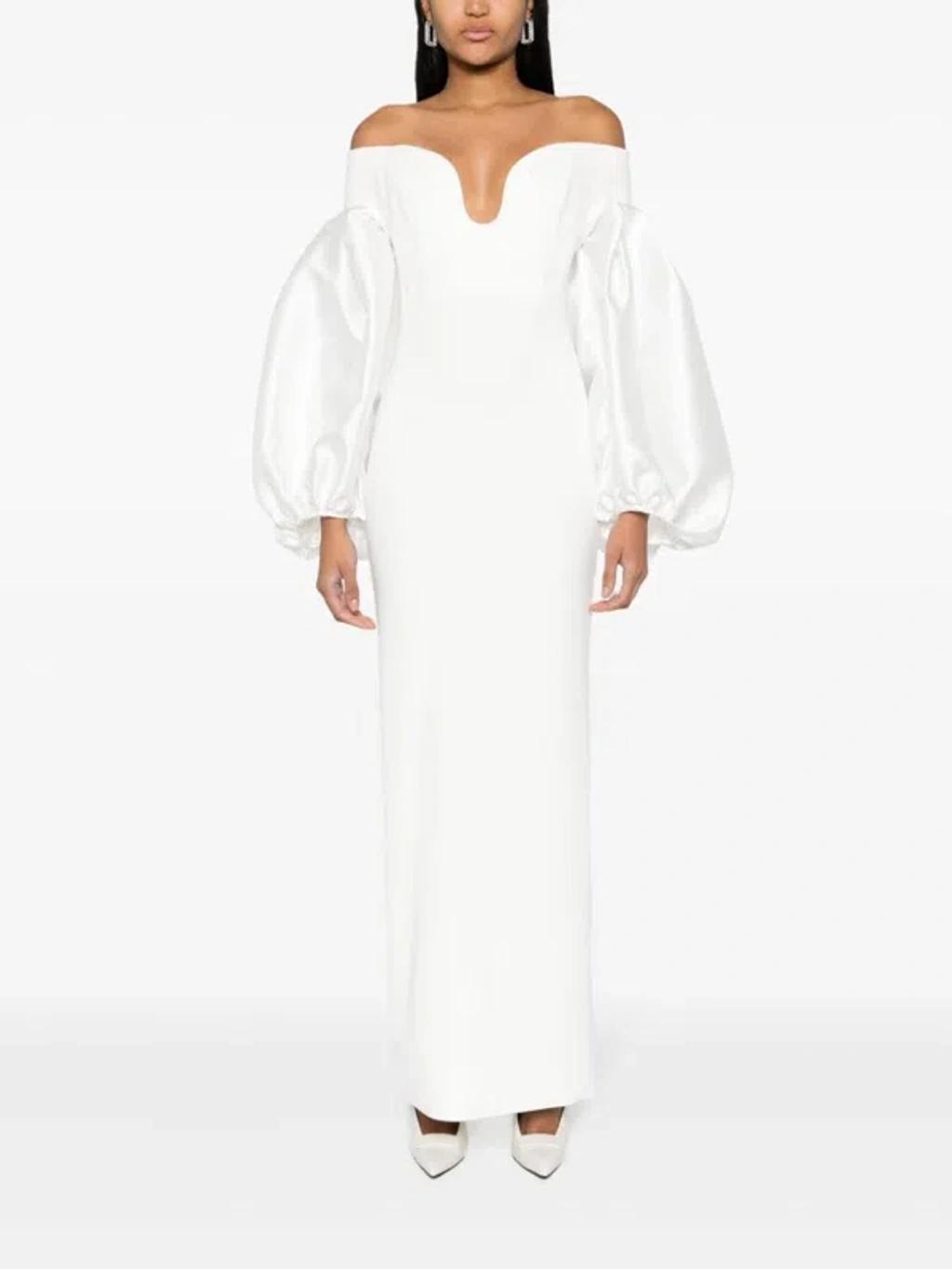 SOLACE LONDON The Mora Maxi Dress In White Product Image