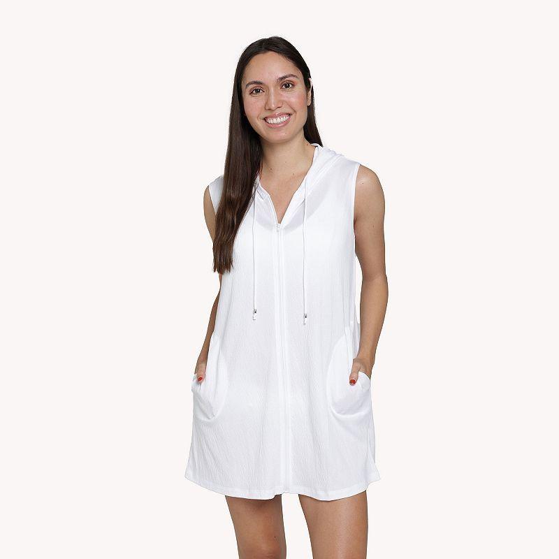 Womens Portocruz Sleeveless Swim Cover-Up Zip Hoodie Product Image