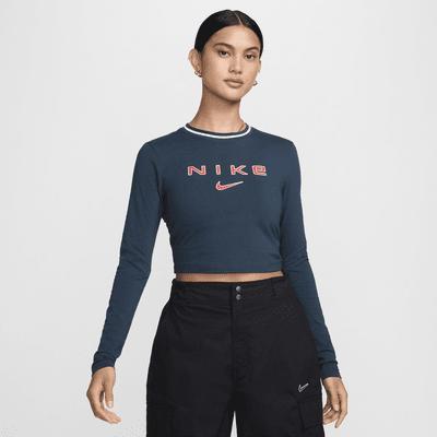 Nike Sportswear Chill Knit Women's Slim Long-Sleeve Cropped Graphic Tee Product Image