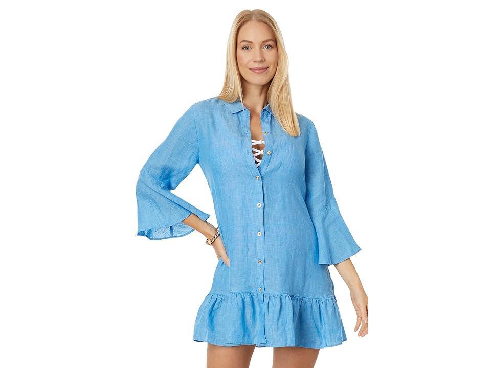 Lilly Pulitzer Linley Collared Cover-Up (Beckon /Sea Salt ) Women's Swimwear Product Image