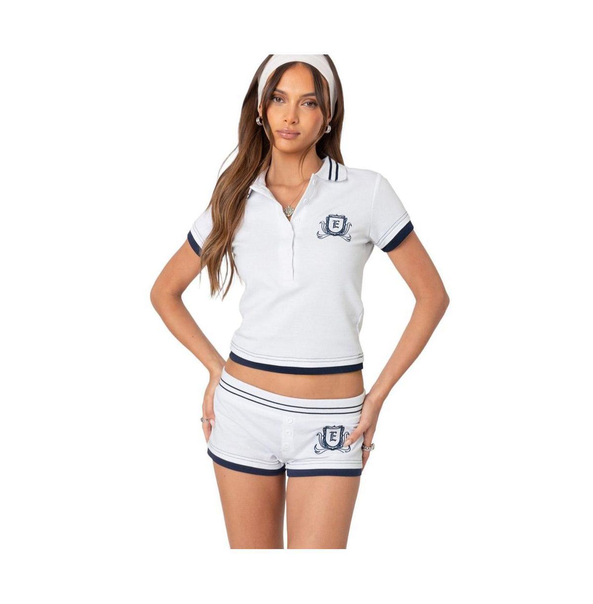 Edikted Womens Academia Polo Top Product Image