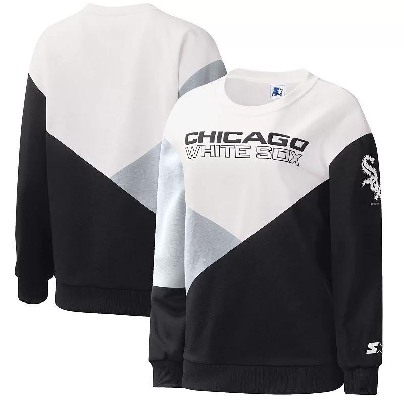 Womens Starter White/Black Chicago White Sox Shutout Pullover Sweatshirt product image