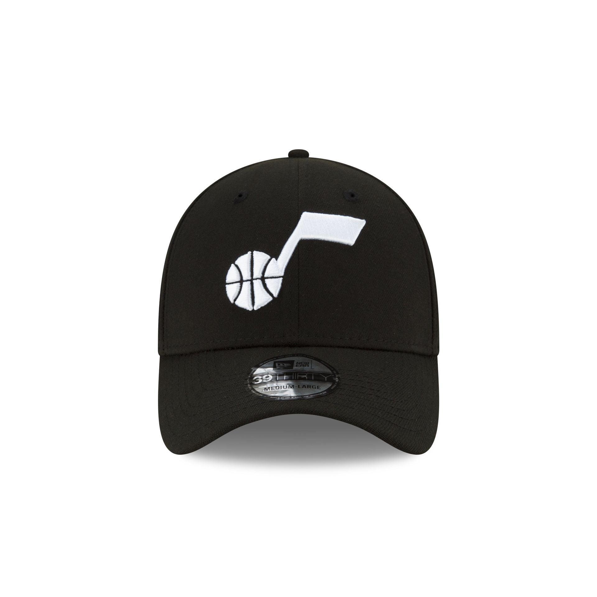 Utah Jazz Team Classic Black 39THIRTY Stretch Fit Hat Male Product Image