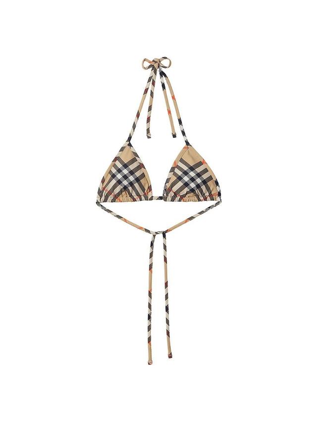 Womens Check Triangle Bikini Top Product Image