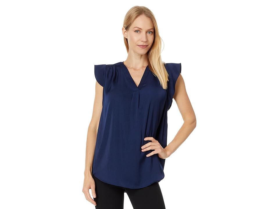 Vince Camuto V-Neck Ruffle Sleeve Blouse (Classic ) Women's Clothing Product Image