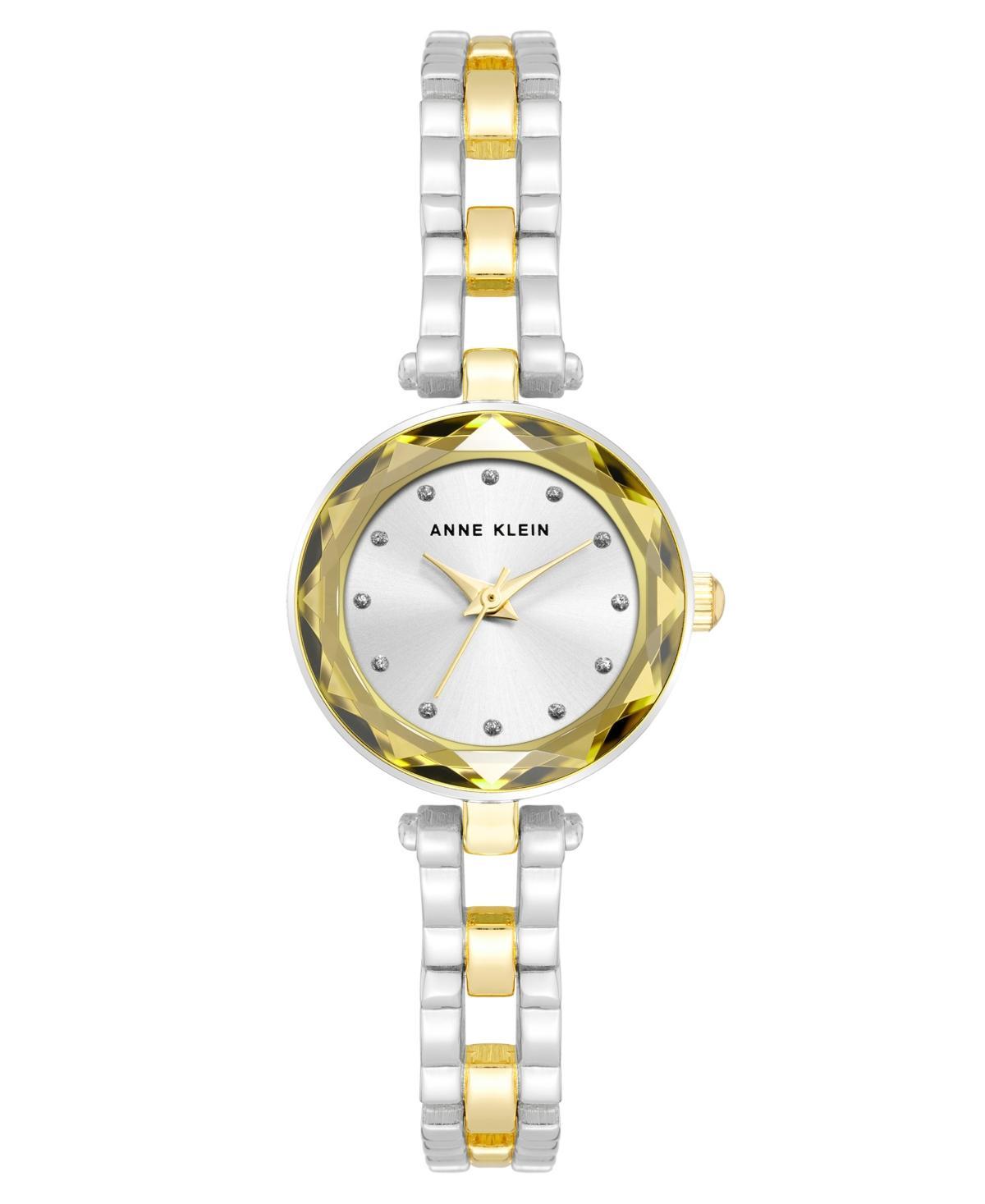 Anne Klein Womens Three Hand Quartz Two-tone Alloy Multi Faceted Crystal Lens Bracelet Watch, 23.5mm Product Image