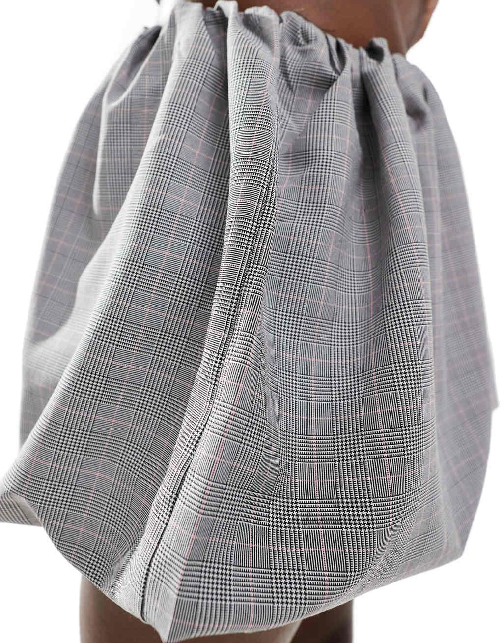 ASOS DESIGN mini bubble skirt in check Product Image