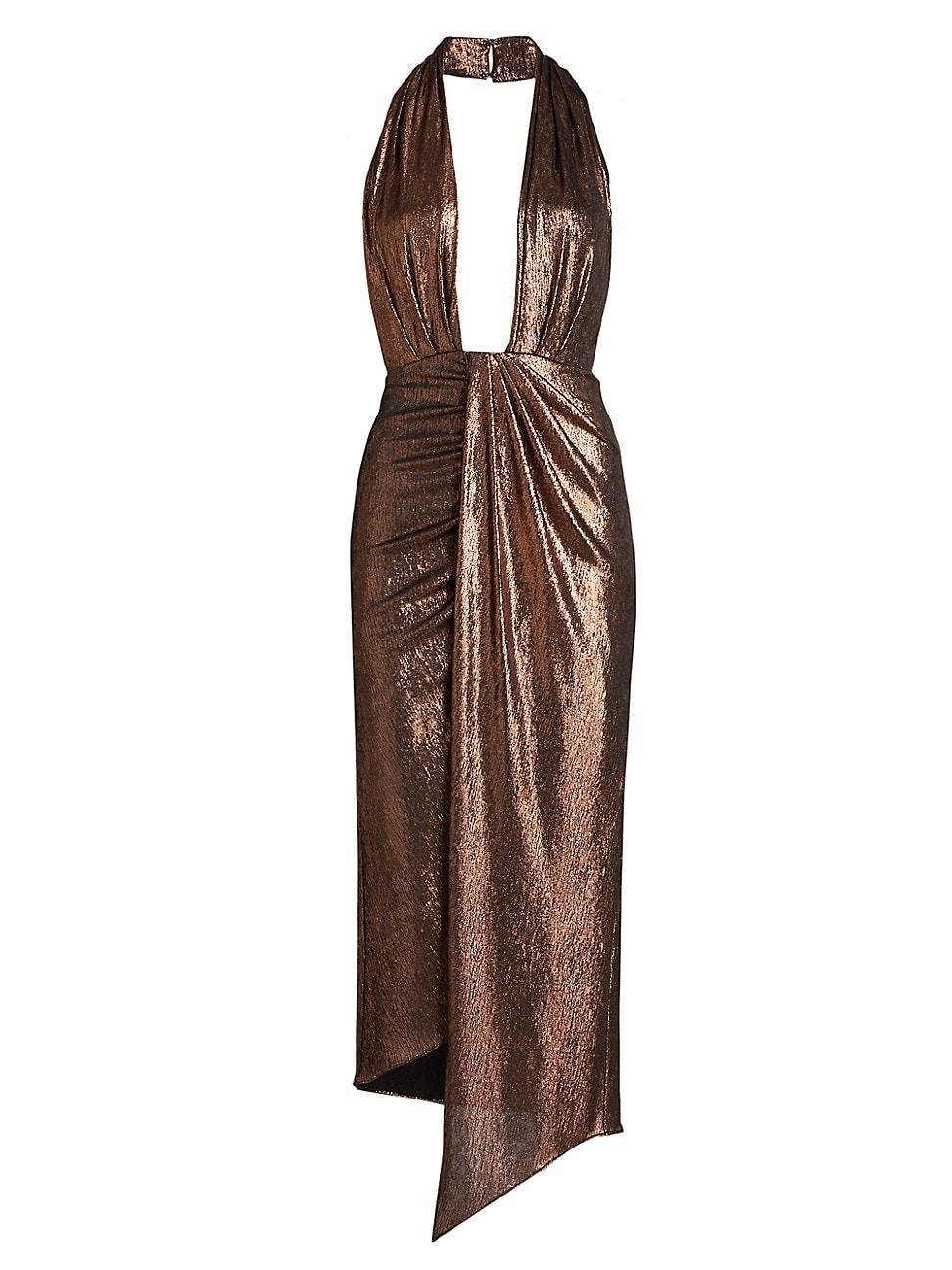 Womens Mayberry Shimmer Halter Dress Product Image