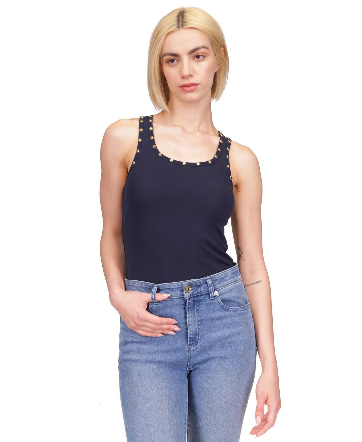 Michael Michael Kors Womens Studded Neckline Tank Top Product Image