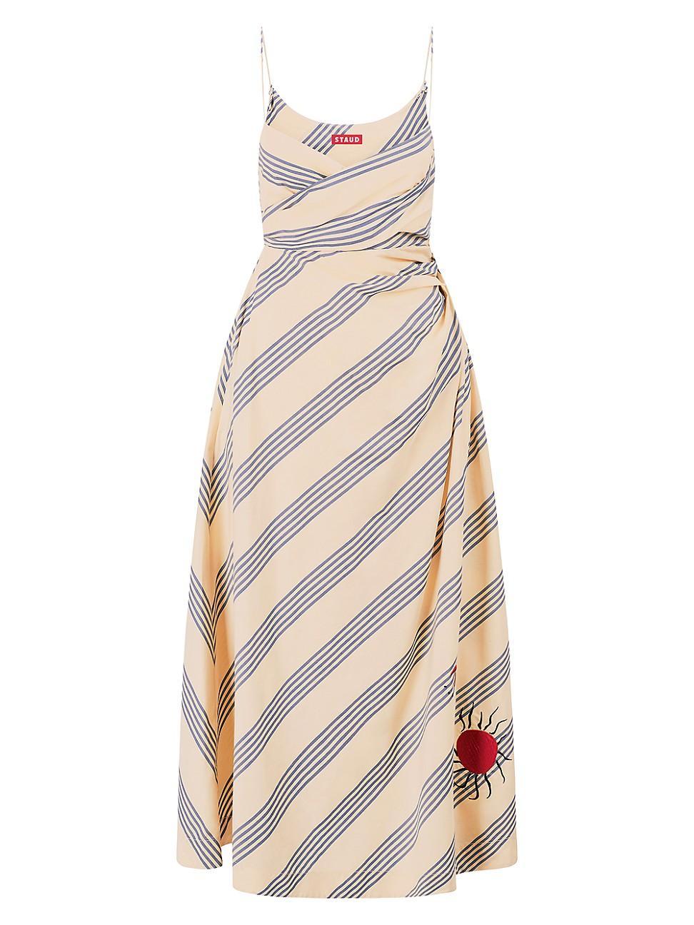 Womens Sarah Striped Stretch-Cotton Dress Product Image