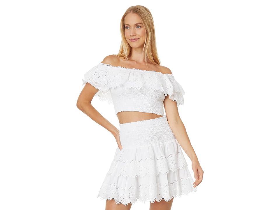 Lilly Pulitzer Brexley Eyelet Set (Resort White Ocean Waves Eyelet) Women's Clothing Product Image