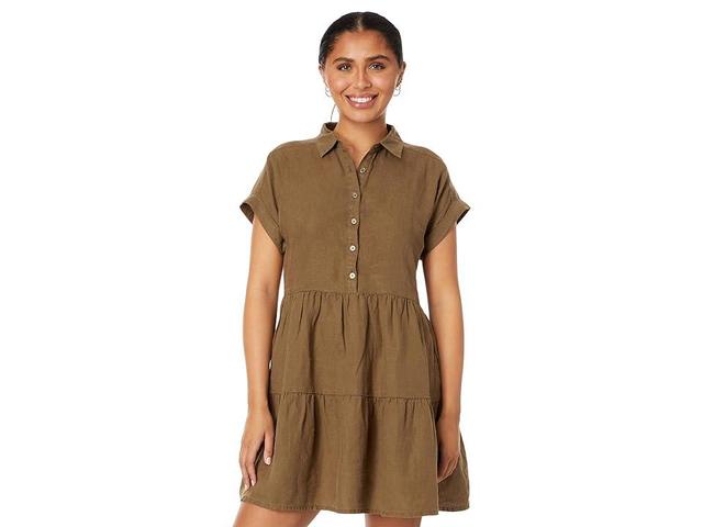 Michael Stars Greta Short Sleeve Tiered Dress (Dolma) Women's Clothing Product Image