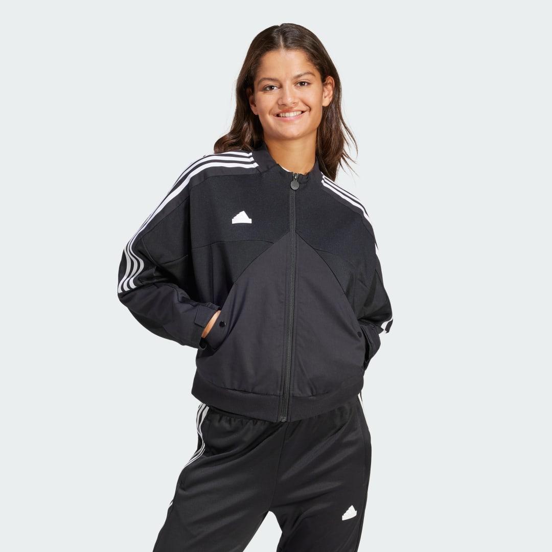 adidas Tiro Material Mix Track Jacket Black S Womens Product Image