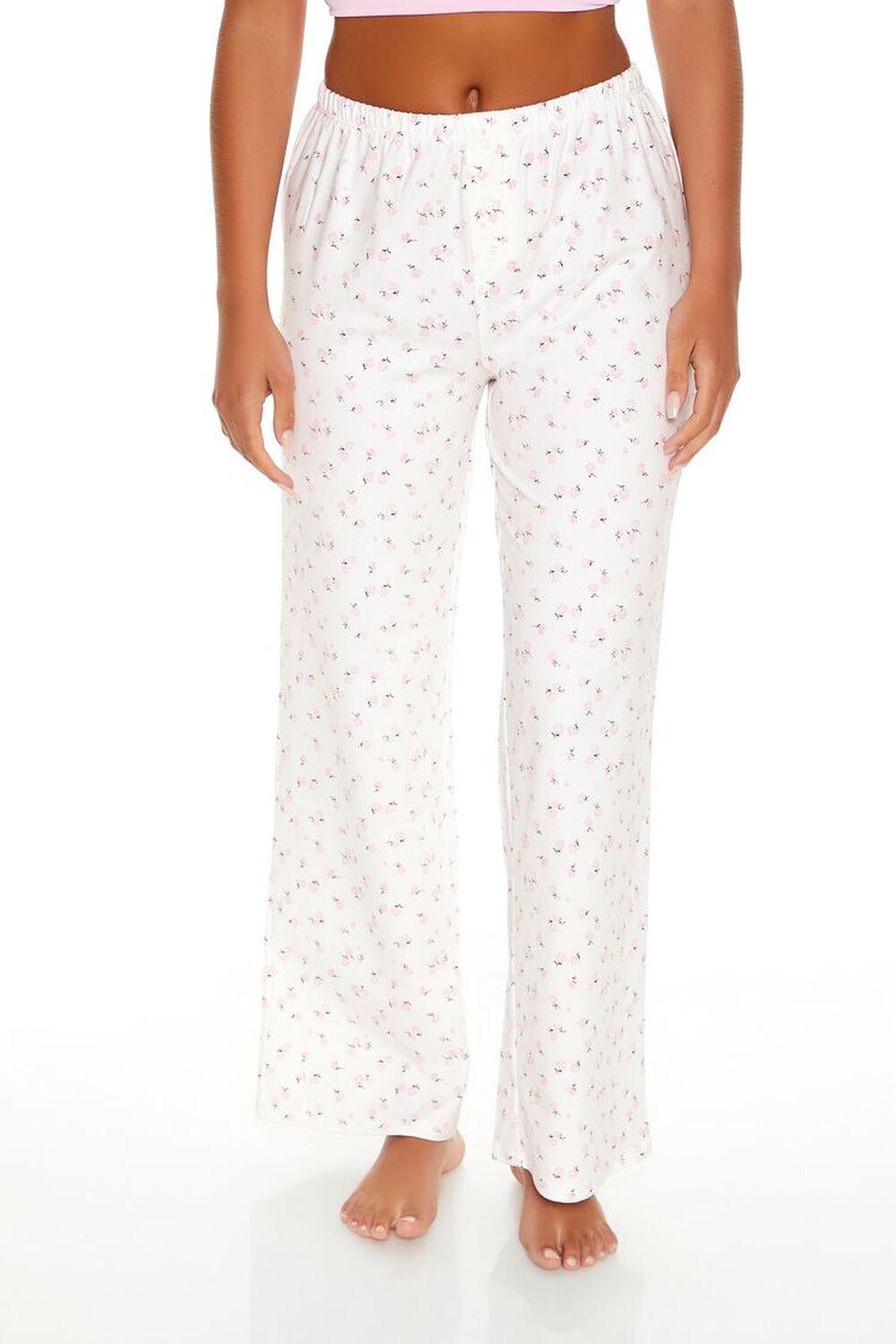 Ditsy Floral Straight Pajama Pants | Forever 21 Product Image