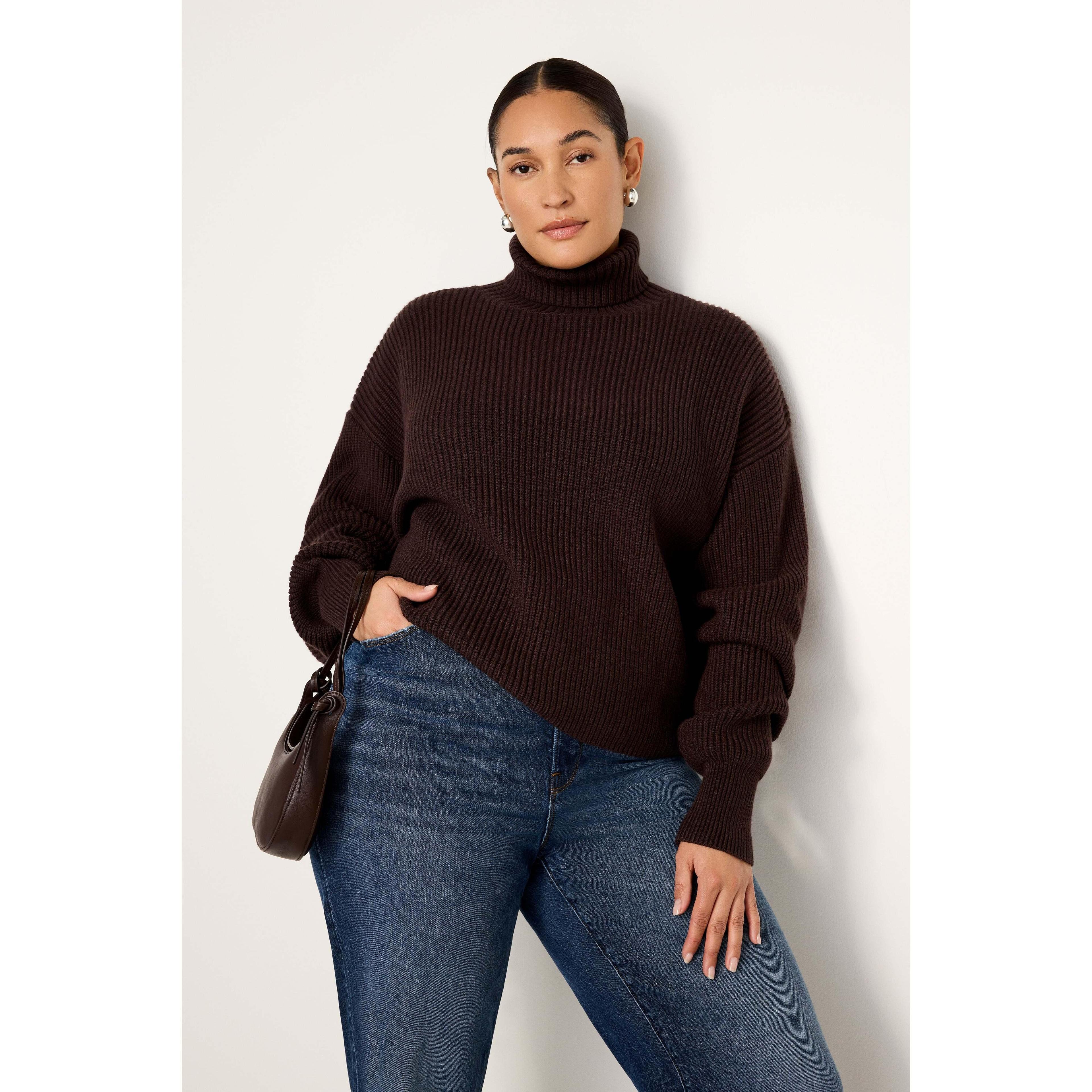 Womens Cozy Ribbed Turtleneck | | Good American by Khlo Kardashian Product Image