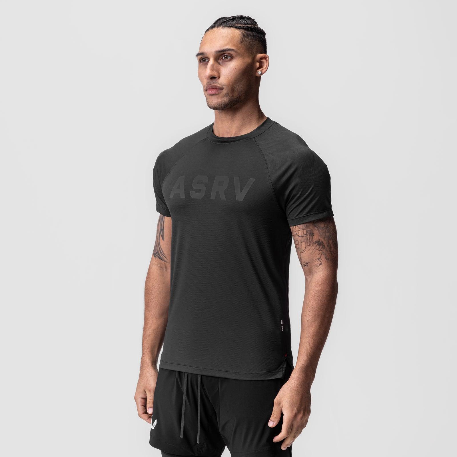 0918. AeroSilver® Fitted Tee - Black "ASRV" Product Image