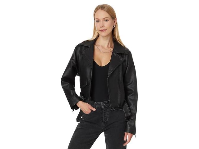 Levi's(r) Relaxed Crop Faux Leather Moto Jacket Women's Jacket Product Image