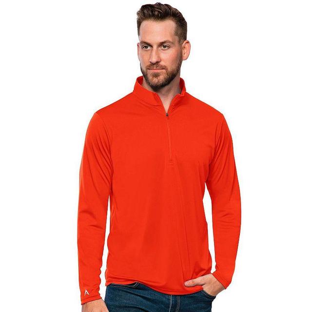 Mens Antigua Blank Tribute Quarter Zip Pullover Orange Product Image