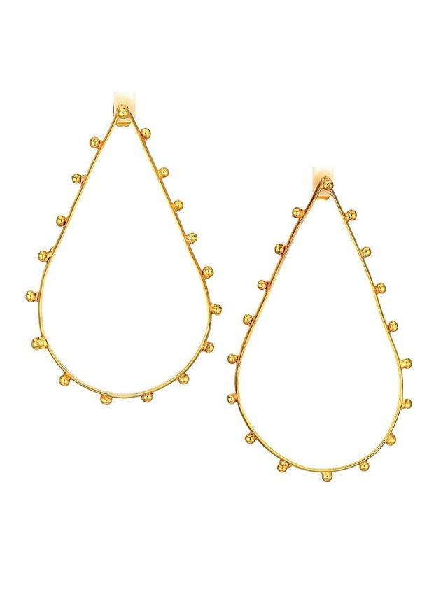 Womens Goute Dots 22K Goldplated Teardrop Hoop Earrings Product Image