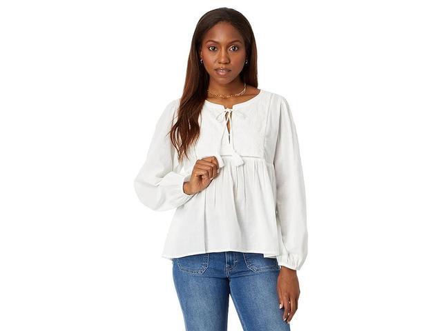 Lucky Brand Long Sleeve Peasant Blouse (Cloud Dancer) Women's Blouse Product Image