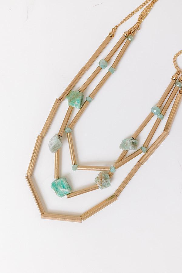 Cherished Moment Layered Necklace in Mint Product Image