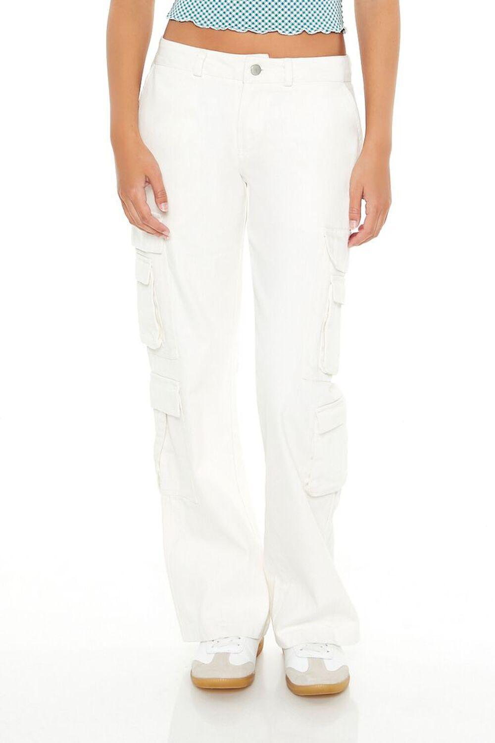 Twill-Low-Rise Cargo Pants | Forever 21 Product Image