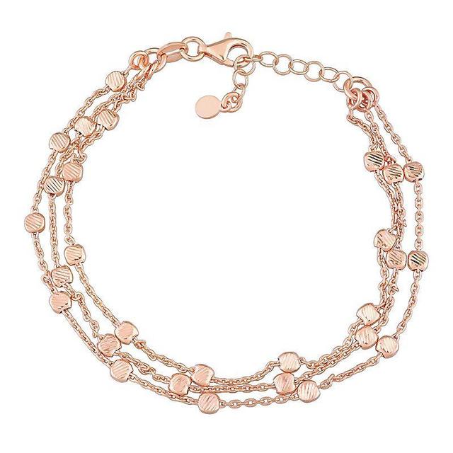 Stella Grace 18k Gold Over Silver Multistrand Chain Bracelet, Womens Pink Product Image