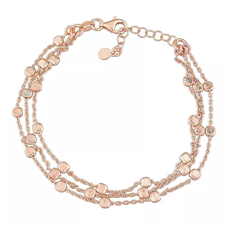 Stella Grace 18k Gold Over Silver Multistrand Chain Bracelet, Womens Pink Product Image