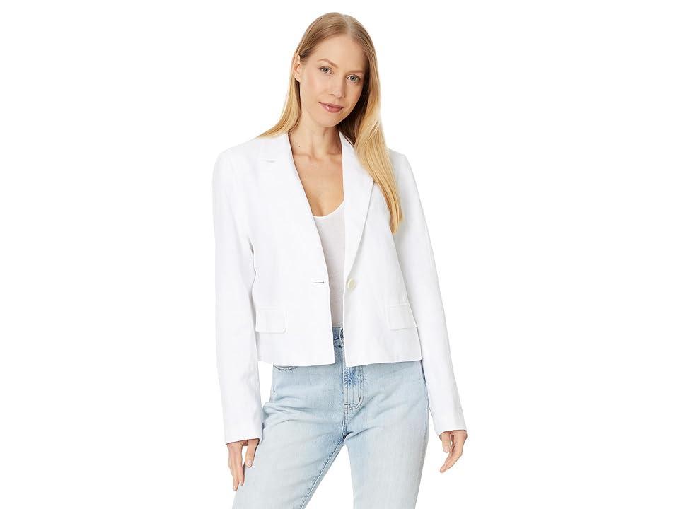 Madewell Cropped Blazer in 100% Linen (Dark Copper) Women's Jacket Product Image