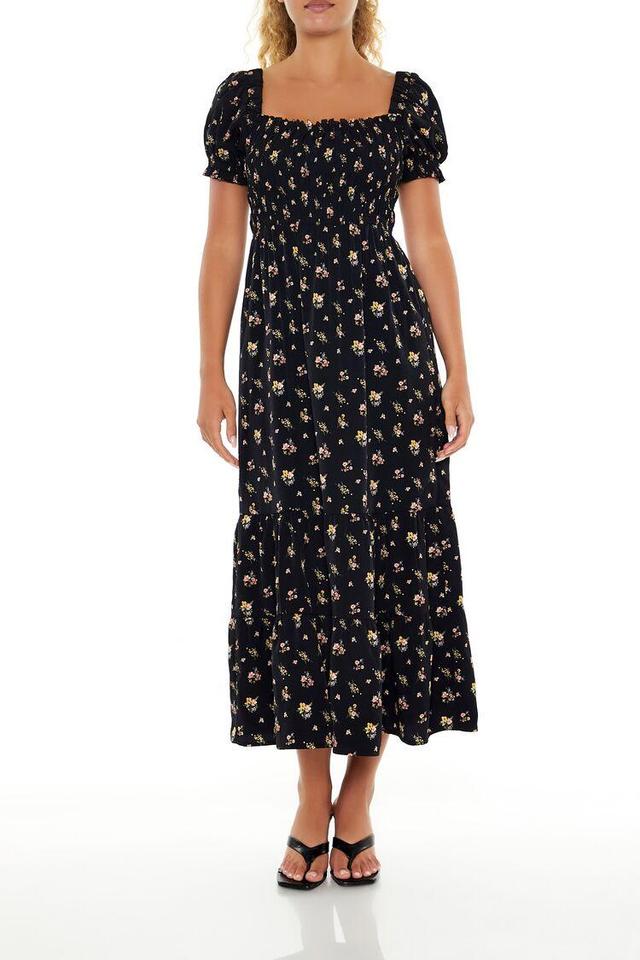 Floral Puff-Sleeve Dress | Forever 21 Product Image