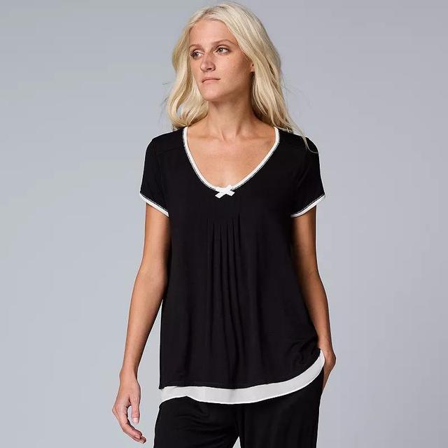 Womens Simply Vera Vera Wang Basic Luxury Pajama Sleep Top Product Image